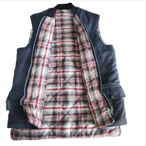 Vintage Sears Vest Men's Size 38 - 40 Wearmaster Lined Fall Vest Blue W/ Pockets - Picture 7 of 11